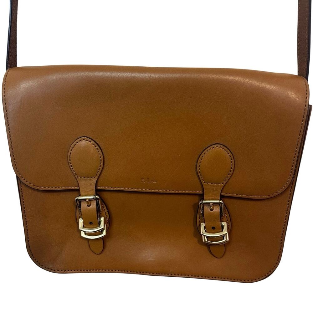 Lauren Ralph Lauren Tan Leather Crossbody Satchel